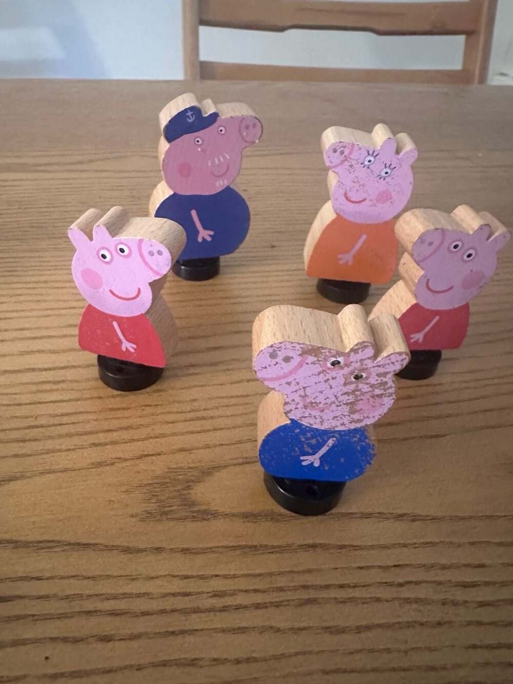 Peppa Pig Wooden Family Figures Set of 5 Characters